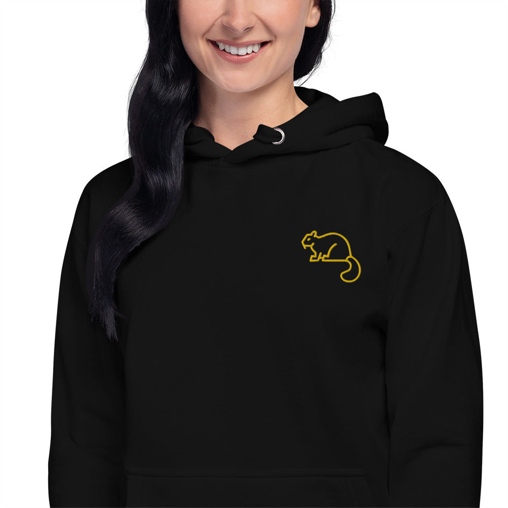 Unisex Hoodie Squirrel Embroidery Women