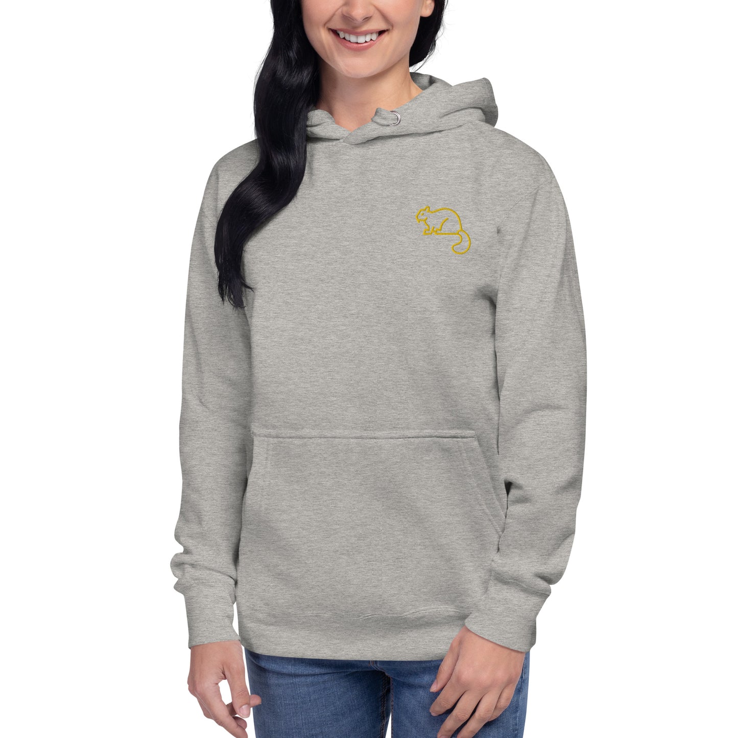 Unisex Hoodie Squirrel Embroidery Women