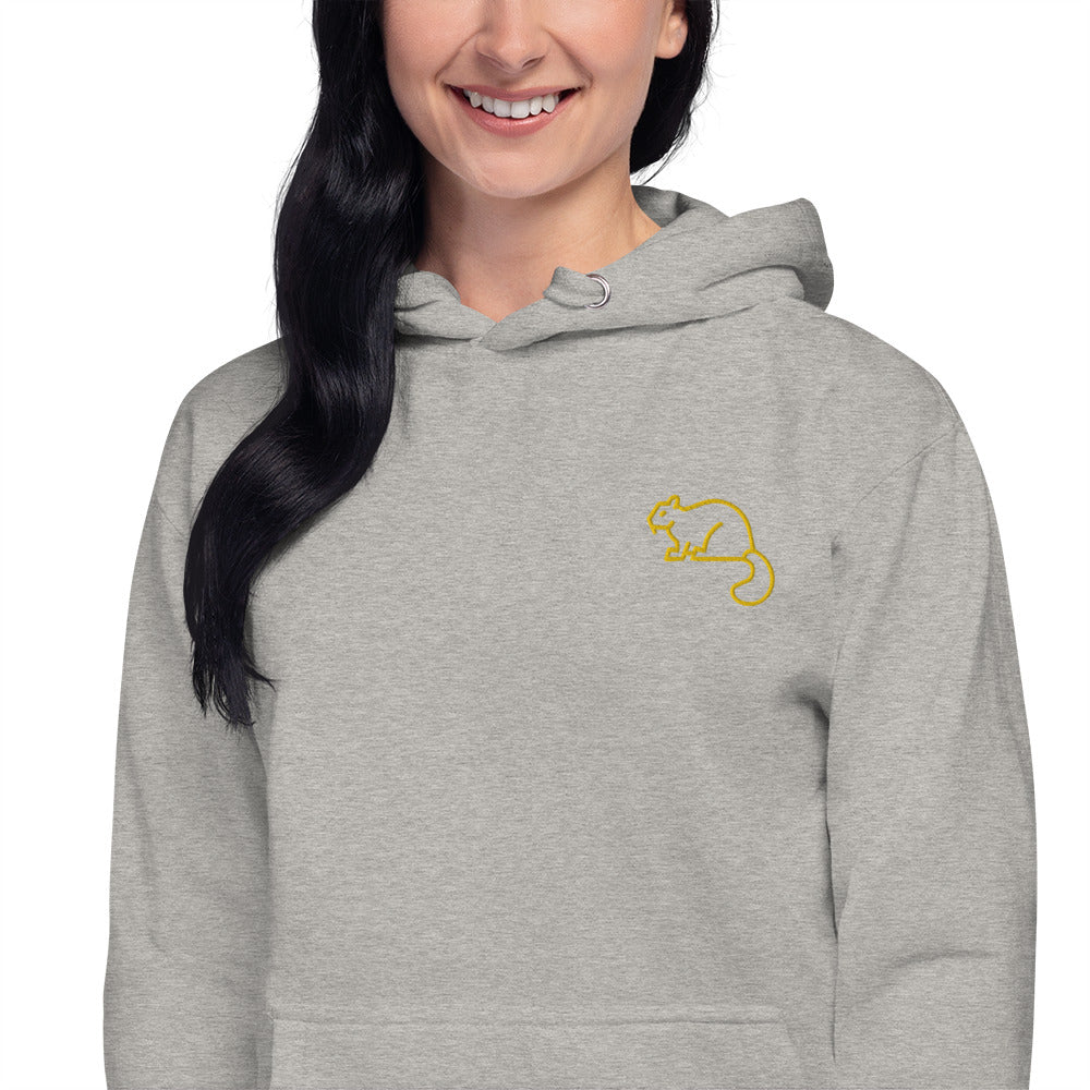 Unisex Hoodie Squirrel Embroidery Women