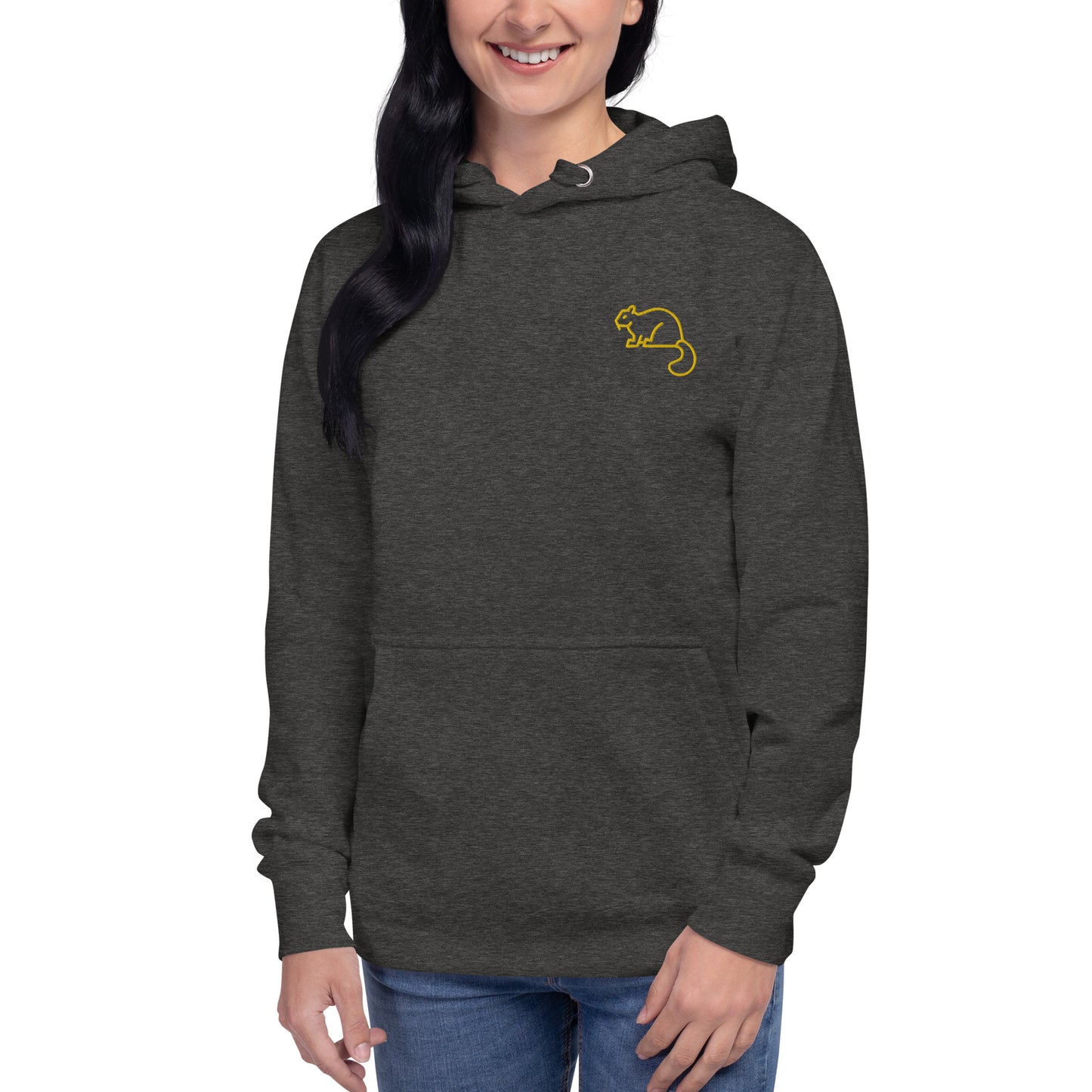 Unisex Hoodie Squirrel Embroidery Women