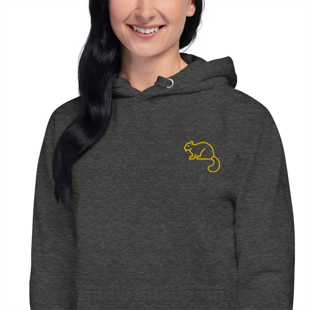 Unisex Hoodie Squirrel Embroidery Women