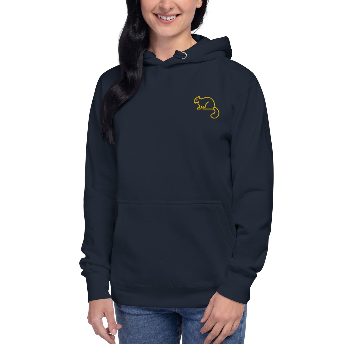 Unisex Hoodie Squirrel Embroidery Women