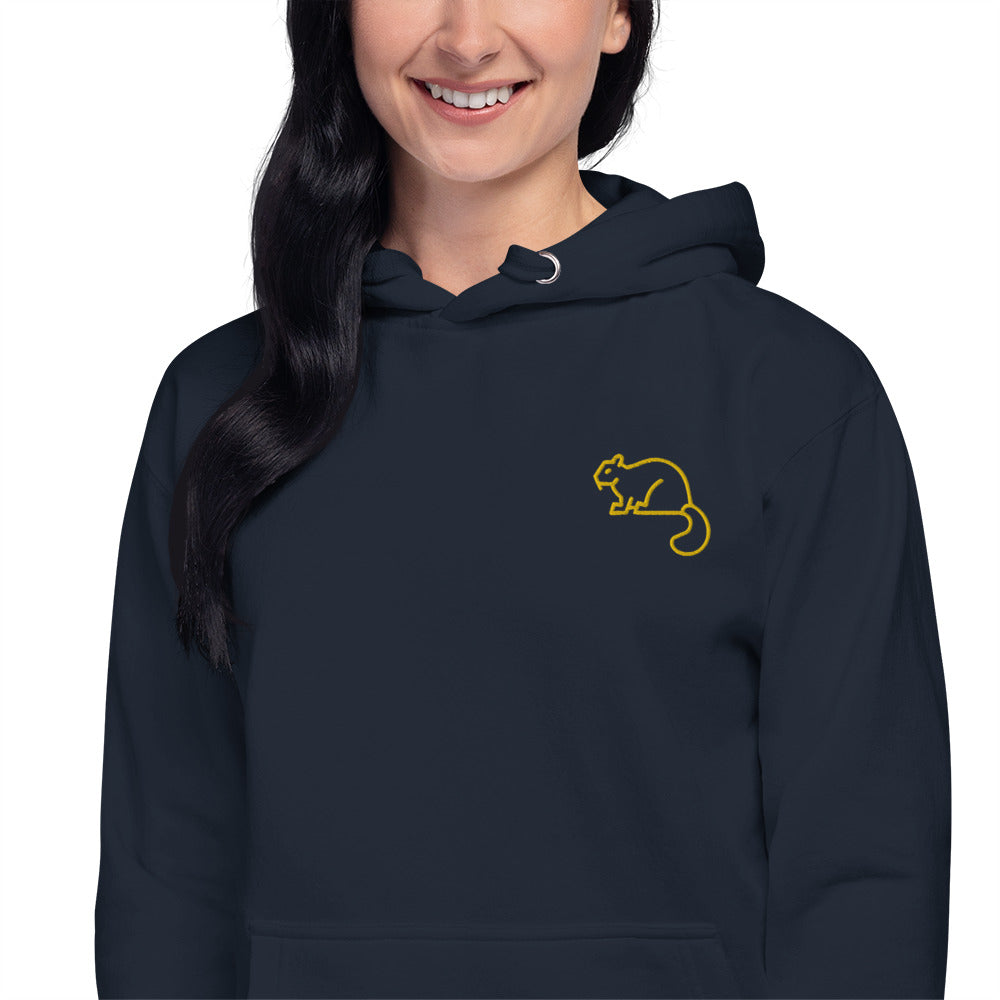 Unisex Hoodie Squirrel Embroidery Women