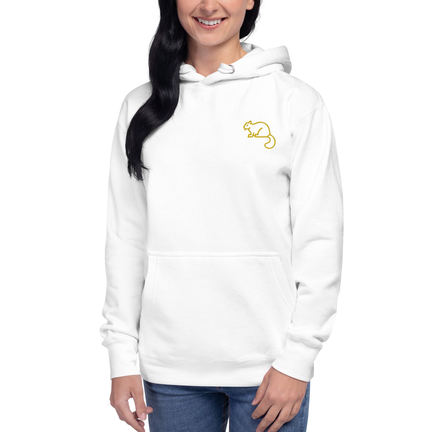 Unisex Hoodie Squirrel Embroidery Women