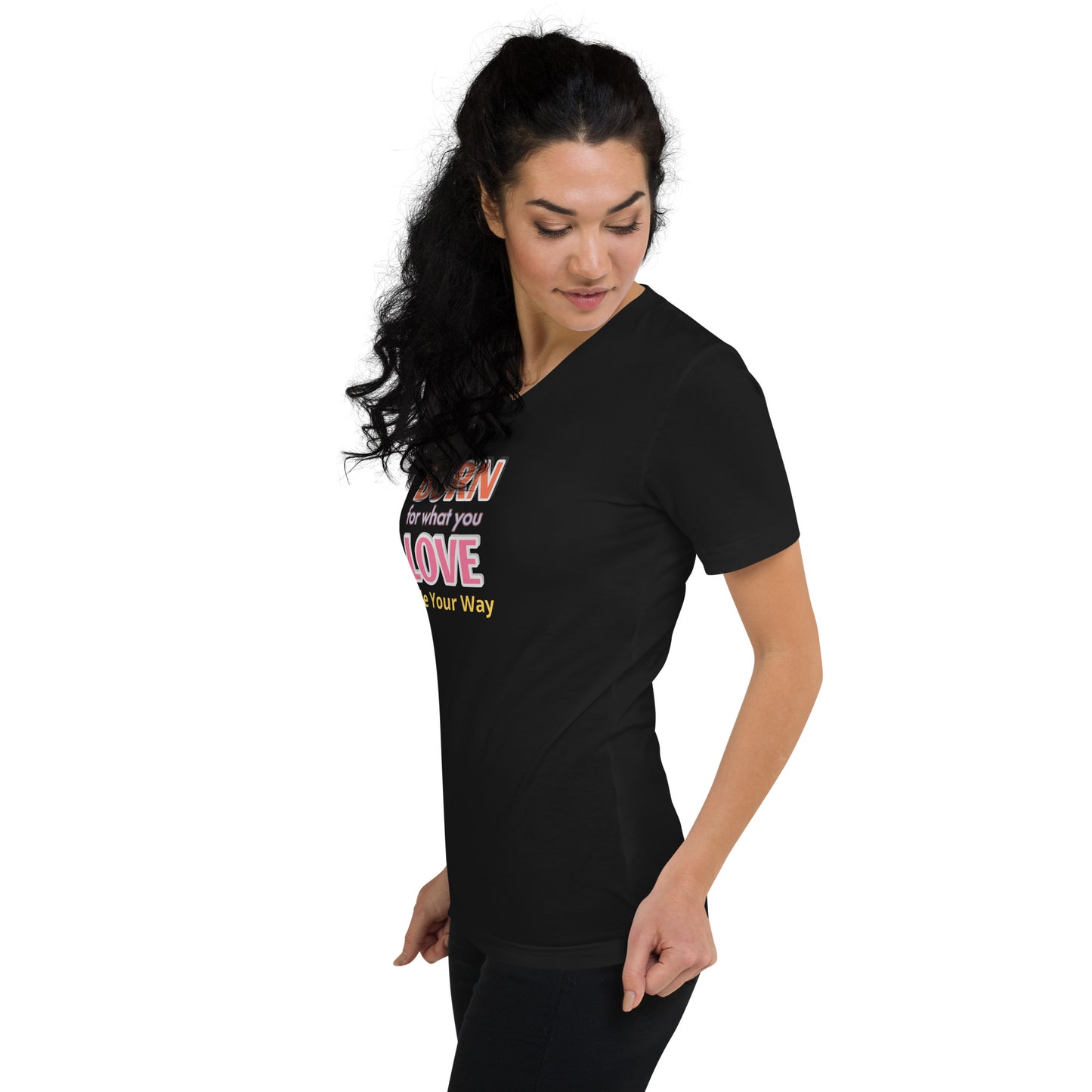 Unisex Short Burn Your Love Sleeve V-Neck T-Shirt