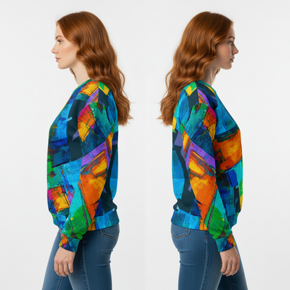 Women's All-Over Print Recycled Unisex Sweatshirt Colorful Night Life