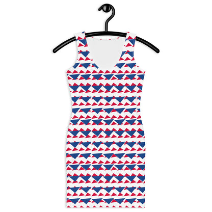 All-Over Print Bodycon Dress Geometric Triangles Style 1