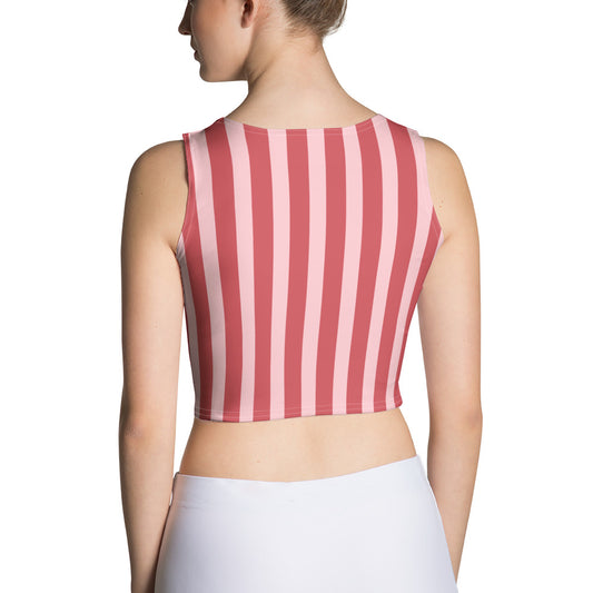 Crop Top Red and Pink Stripes