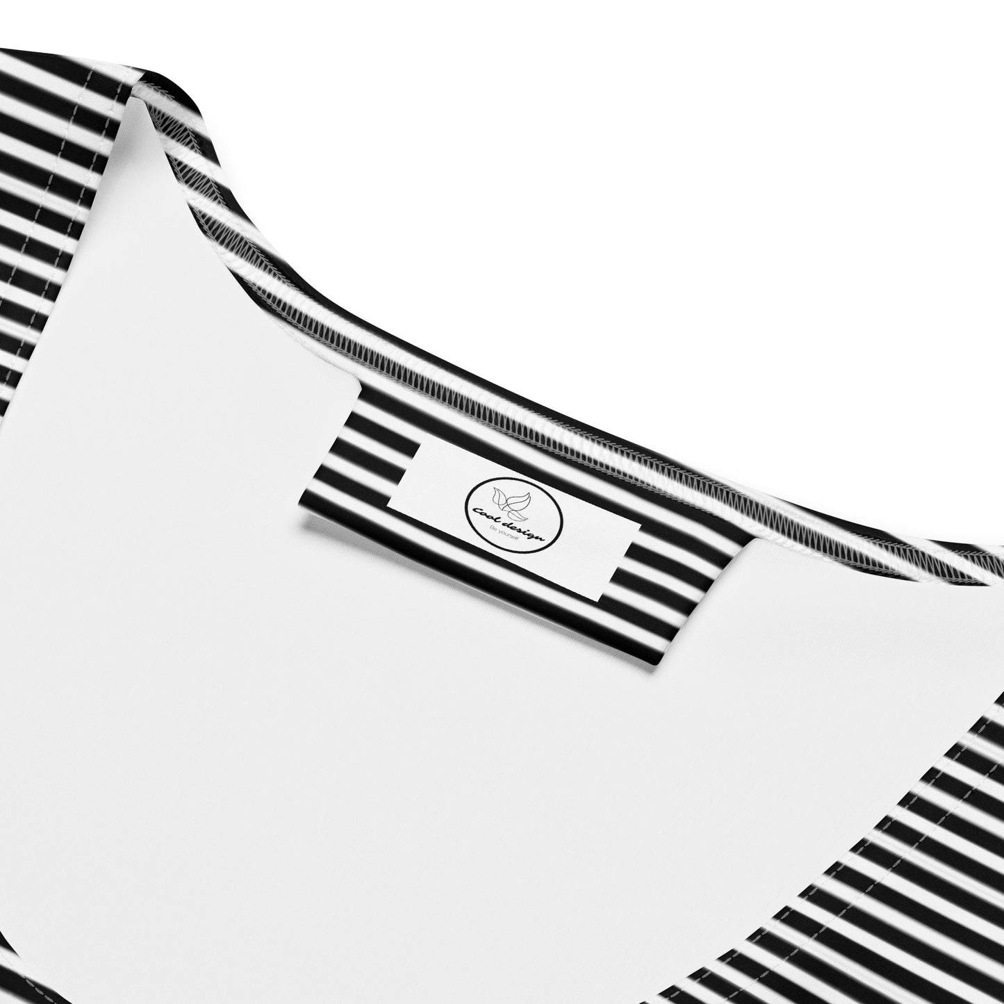 Crop Top Black and White Narrow Stripes