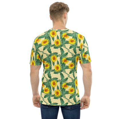 Men's All-Over Print Crew Neck T-Shirt Sunflowers