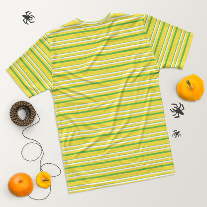 Men's All-Over Print Crew Neck T-Shirt Stripes Paris Daisy Yellow I