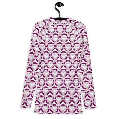 Men's All-Over Print Men's Rash Guard Circle Pale Twilight and Eggplant Violet