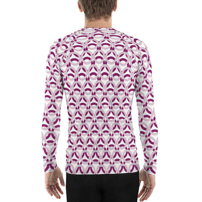 Men's All-Over Print Men's Rash Guard Circle Pale Twilight and Eggplant Violet