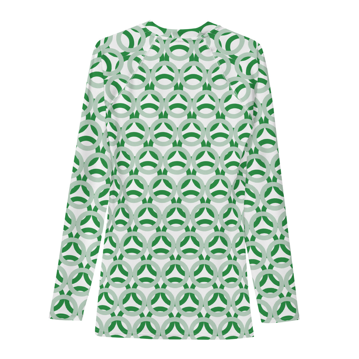 Men's All-Over Print Rash Guard Circle Thick Edgewater and Sea Green