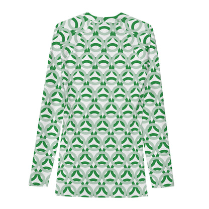 Men's All-Over Print Rash Guard Circle Thick Edgewater and Sea Green