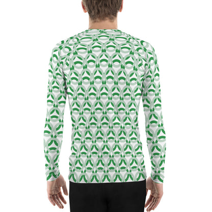 Men's All-Over Print Rash Guard Circle Thick Edgewater and Sea Green