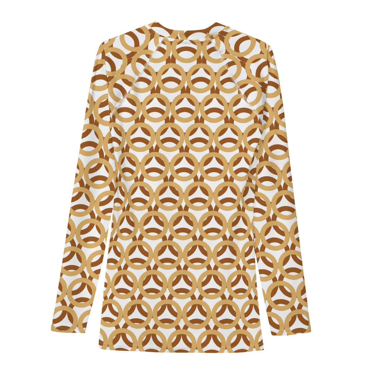 Men's All-Over Print Rash Guard Circle Thick Fawn and Rich Gold