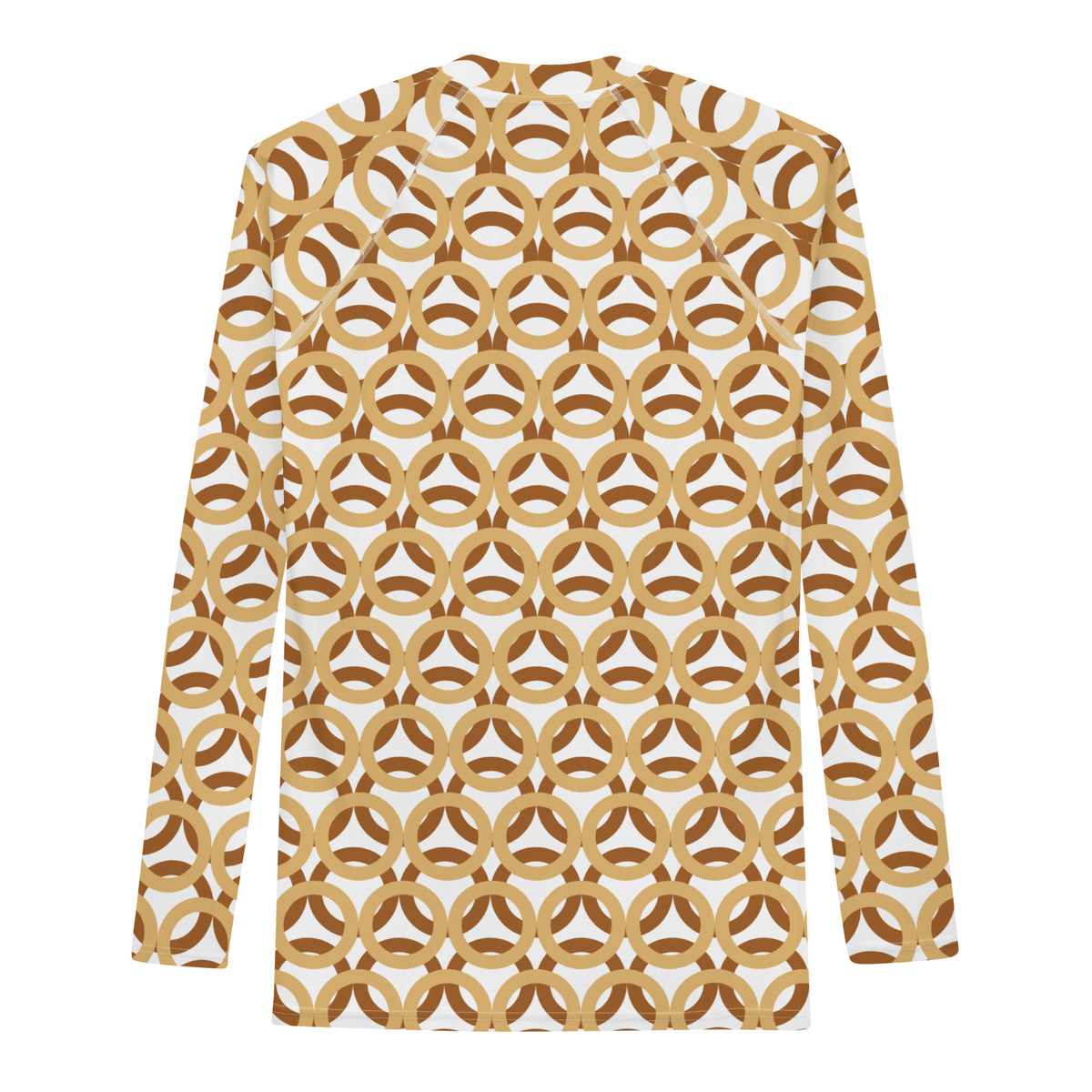 Men's All-Over Print Rash Guard Circle Thick Fawn and Rich Gold