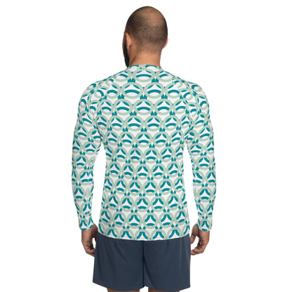 Men's All-Over Print Rash Guard Rings Edgewater and Eastern Blue