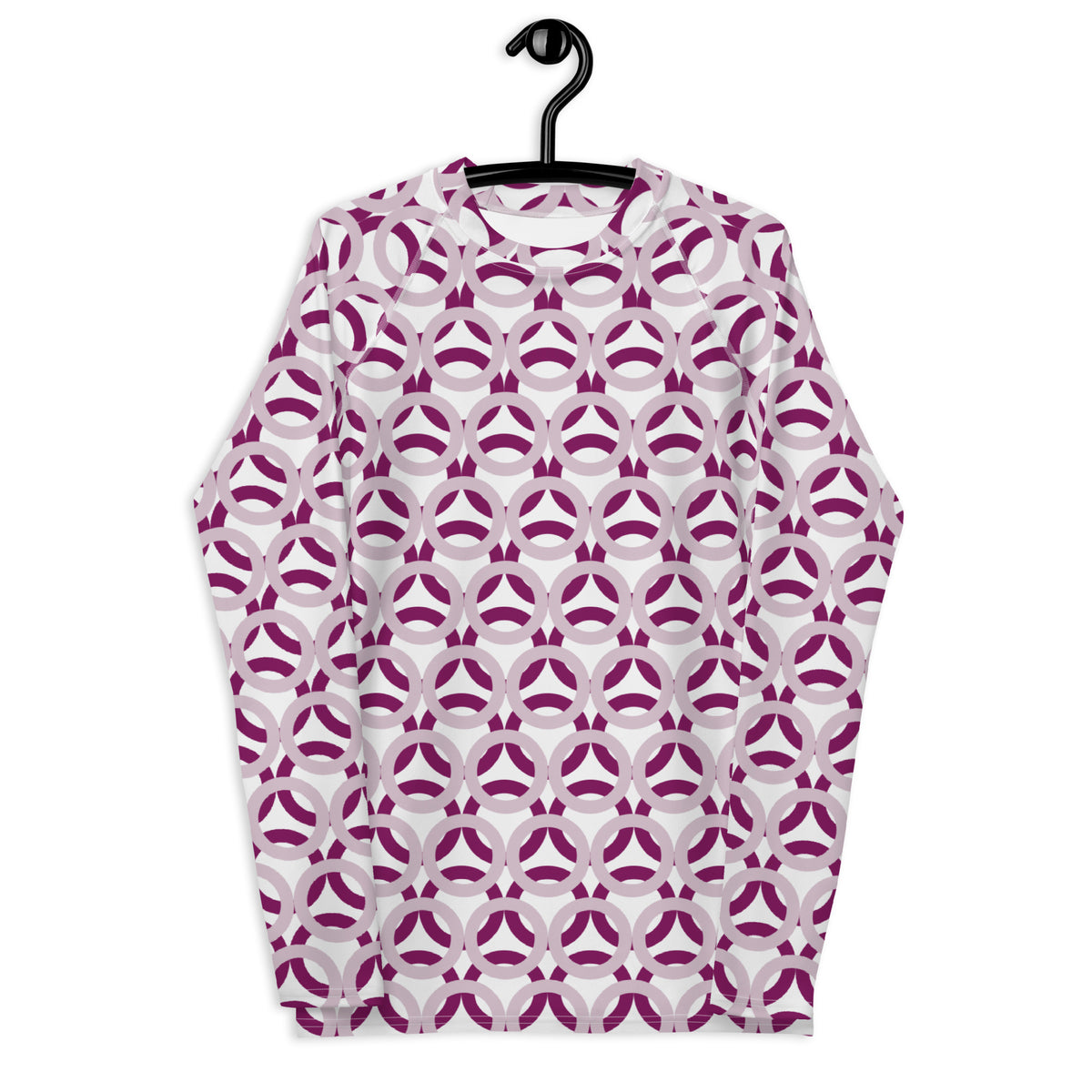 Men's All-Over Print Men's Rash Guard Circle Pale Twilight and Eggplant Violet