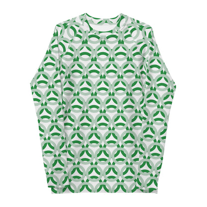 Men's All-Over Print Rash Guard Circle Thick Edgewater and Sea Green