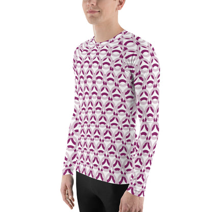 Men's All-Over Print Men's Rash Guard Circle Pale Twilight and Eggplant Violet