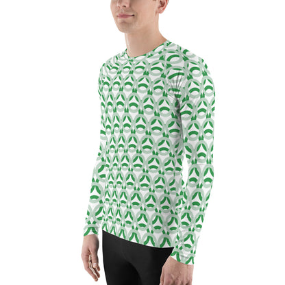Men's All-Over Print Rash Guard Circle Thick Edgewater and Sea Green