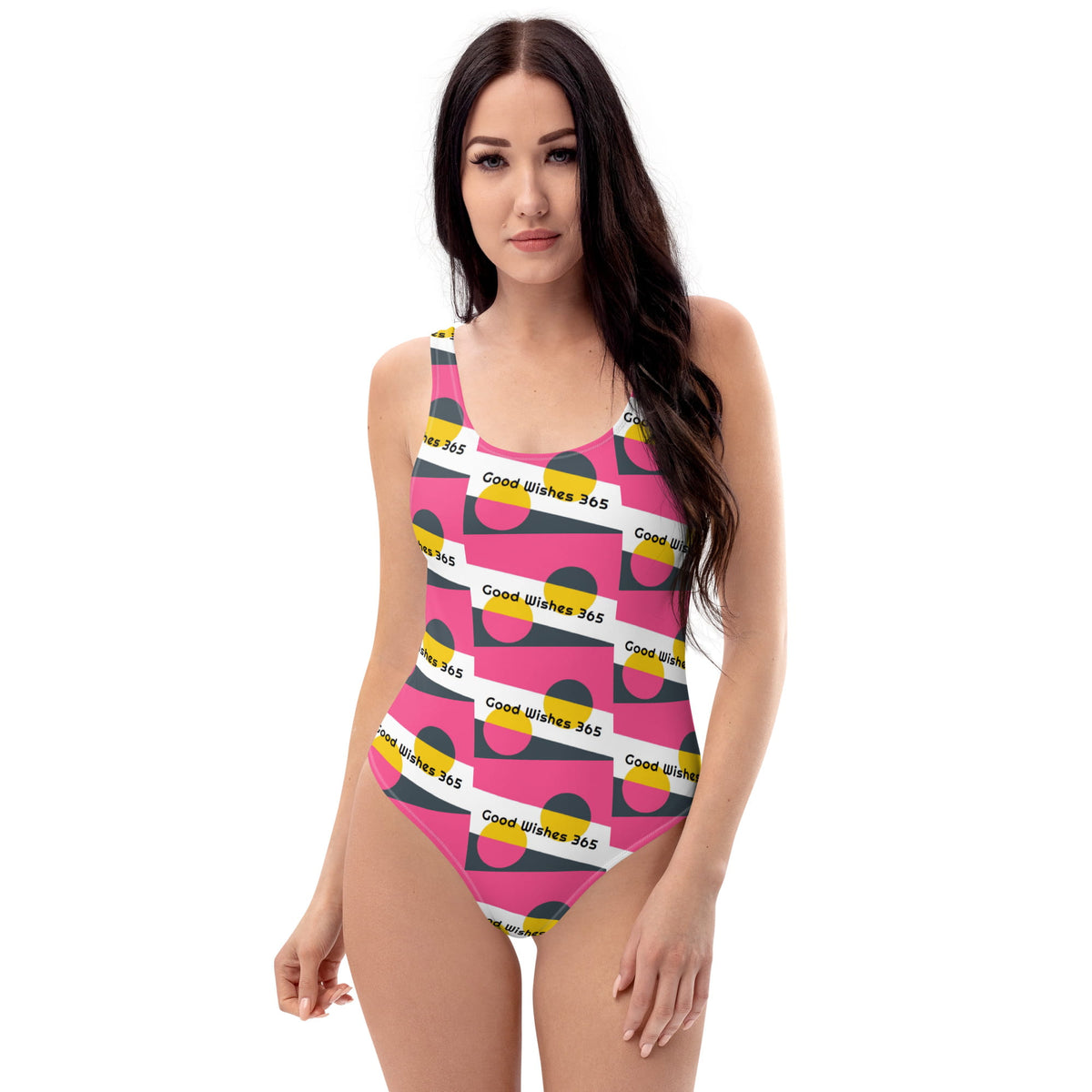 All-Over Print One-Piece Swimsuit Good Wishes 365 Brink Pink II