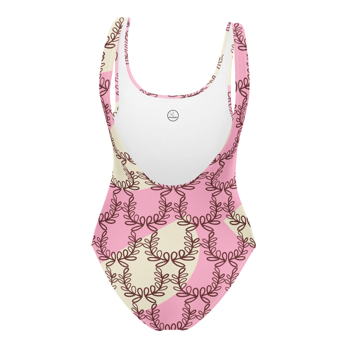 All-Over Print One-Piece Swimsuit Laurel Leaf Crown Cotton Candy