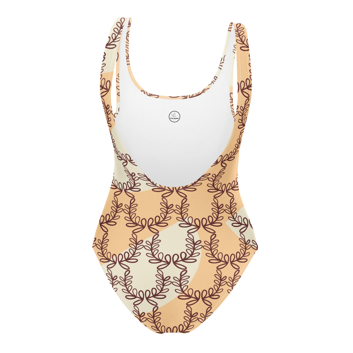 All-Over Print One-Piece Swimsuit Laurel Leaf Crown Frangipani