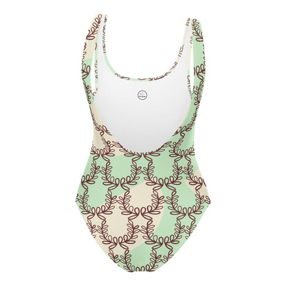 All-Over Print One-Piece Swimsuit Laurel Leaf Crown Tara