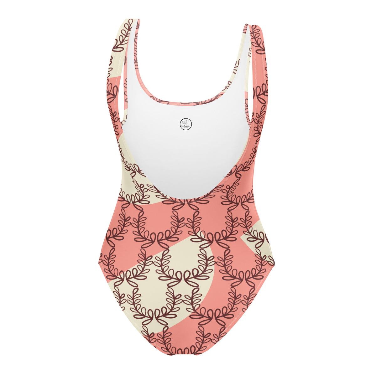 All-Over Print One-Piece Swimsuit Laurel Leaf Crown Rose Bud