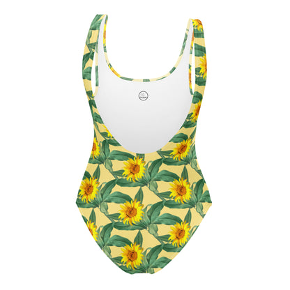 All-Over Print One-Piece Swimsuit Sunflowers