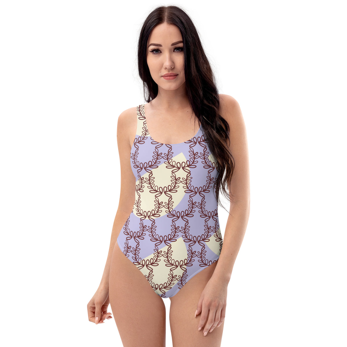 All-Over Print One-Piece Swimsuit Laurel Leaf Crown Melrose
