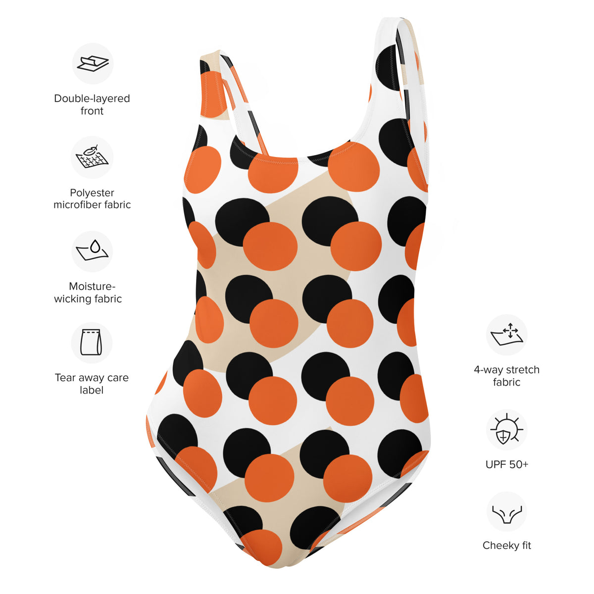 Retro Bauhaus Geometric One-Piece Swimsuit | All-Over Print