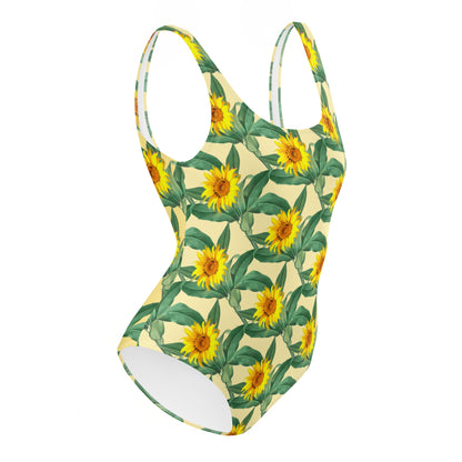 All-Over Print One-Piece Swimsuit Sunflowers