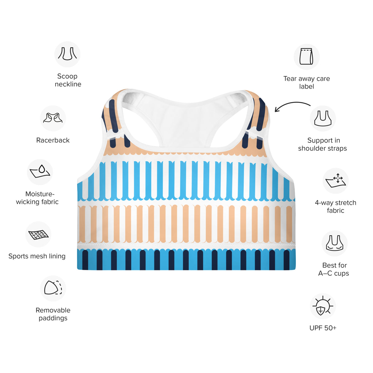 All-Over Print Padded Sports Bra