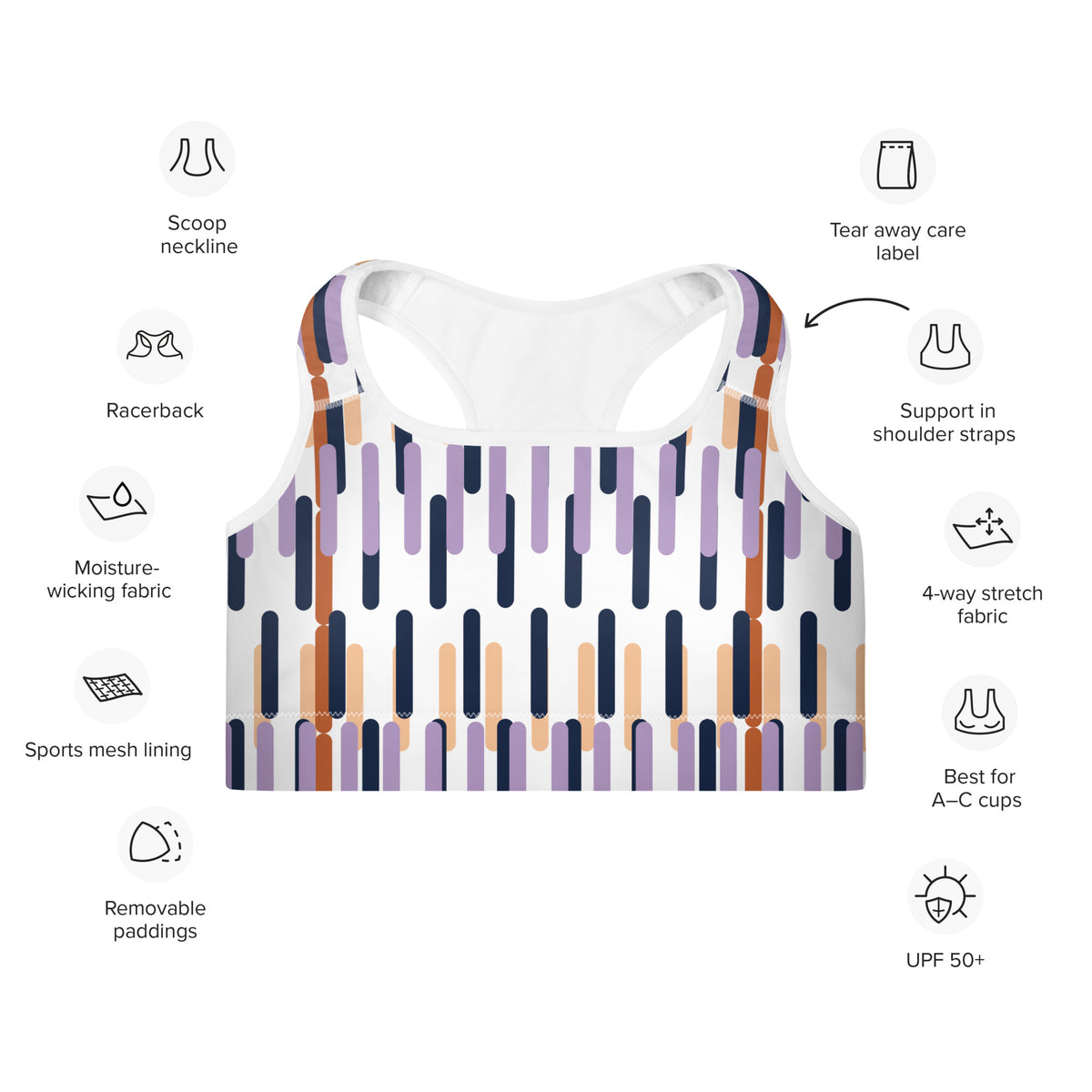 All-Over Print Padded Sports Bra