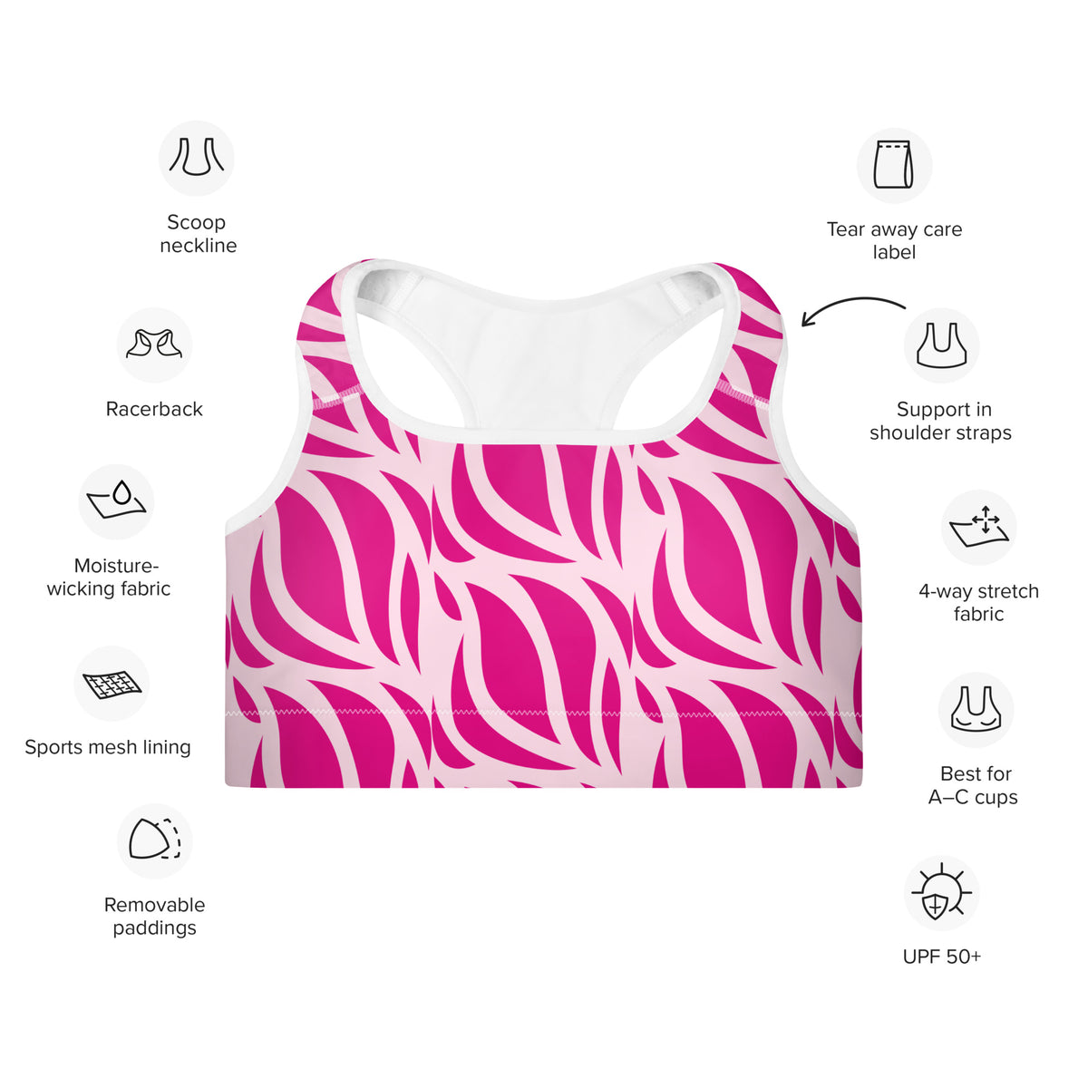 All-Over Print Padded Sports Bra