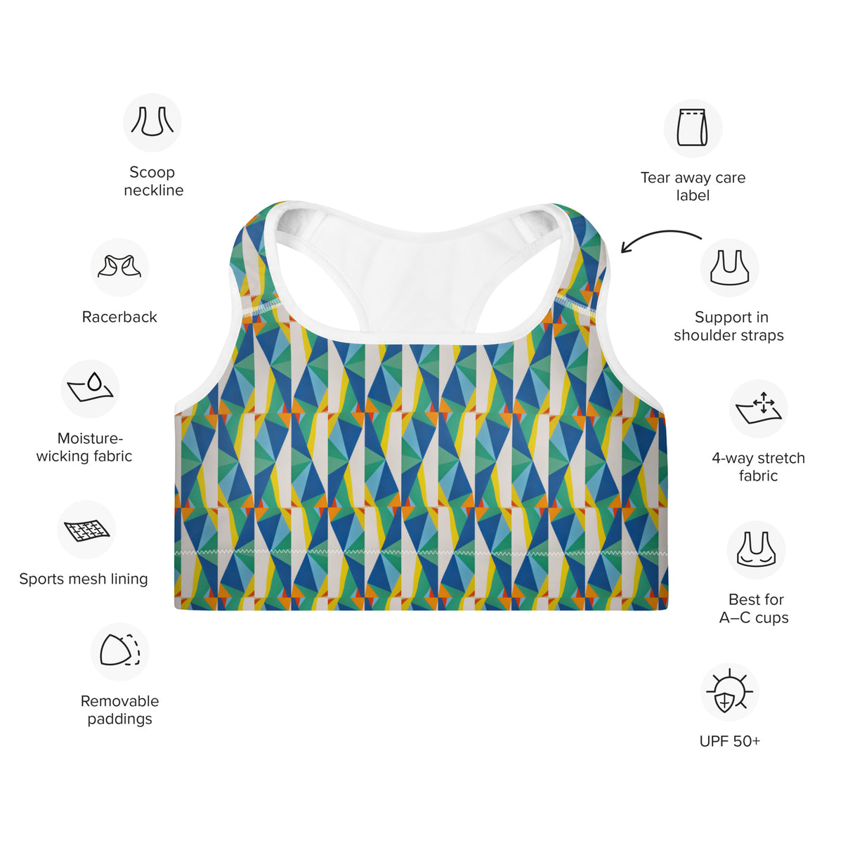 All-Over Print Padded Sports Bra