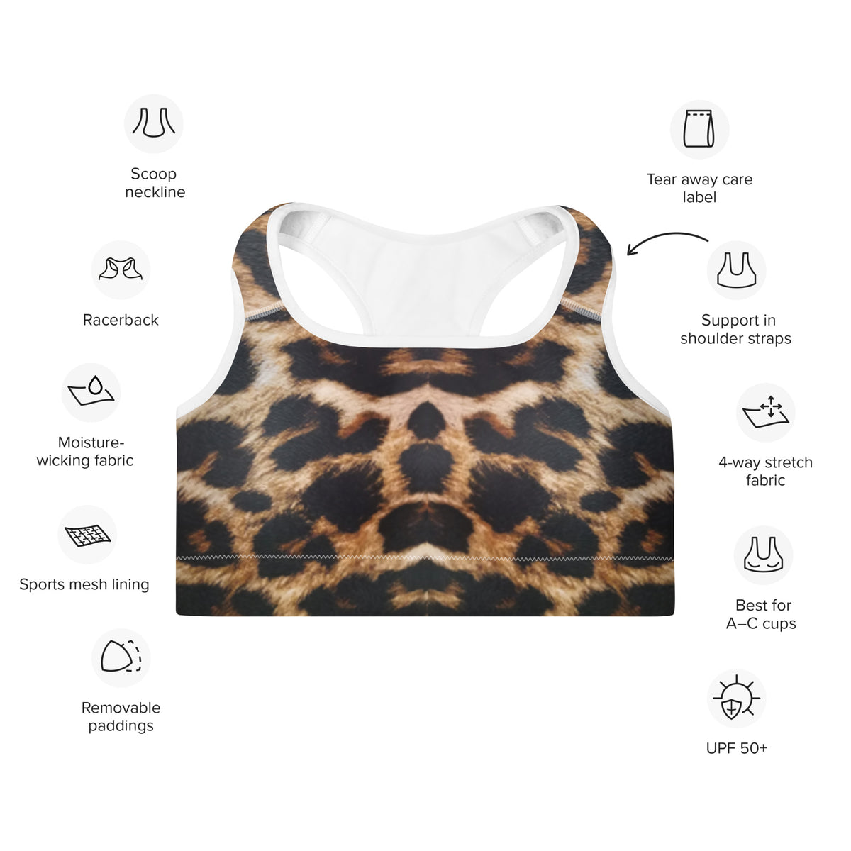 All-Over Print Padded Sports Bra