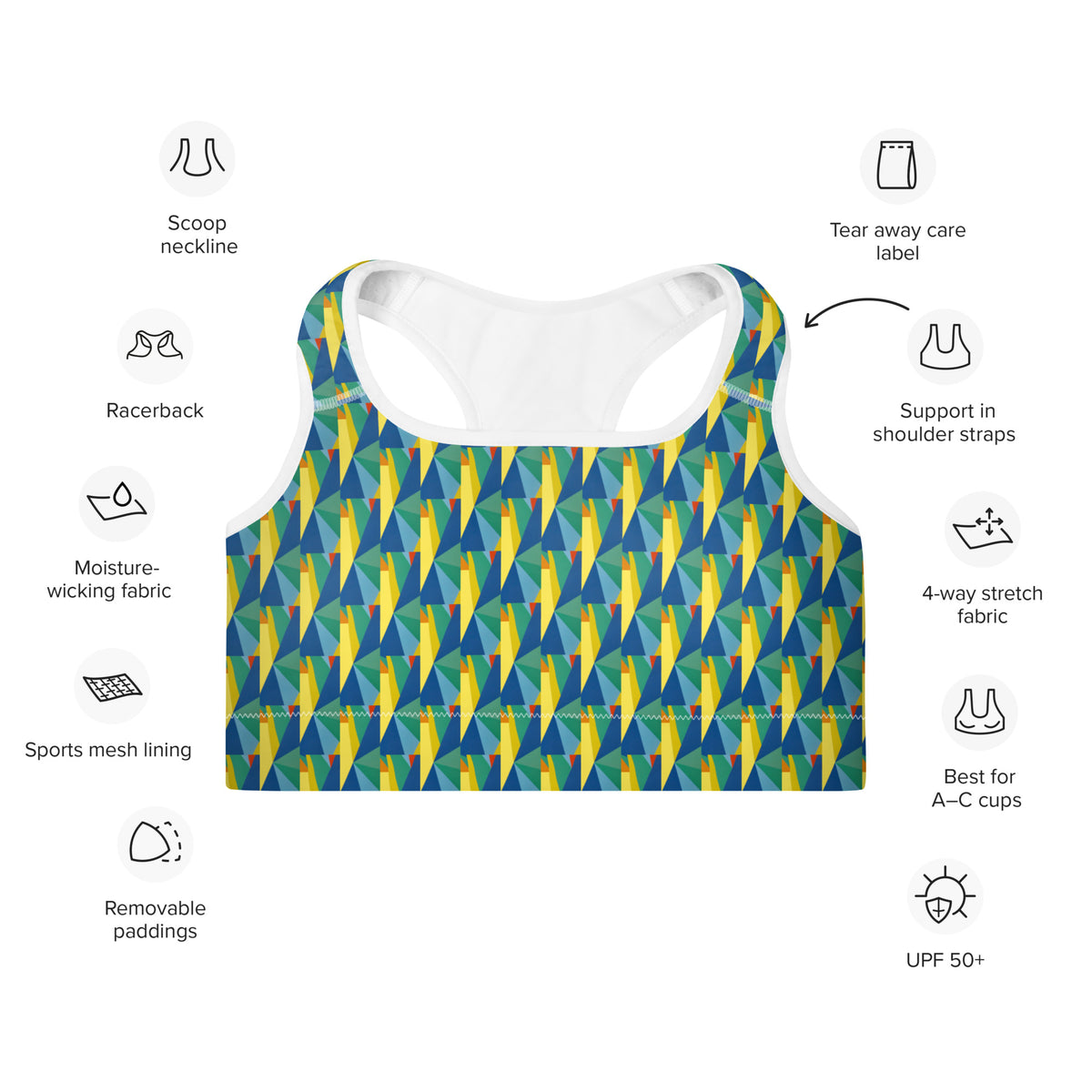 All-Over Print Padded Sports Bra
