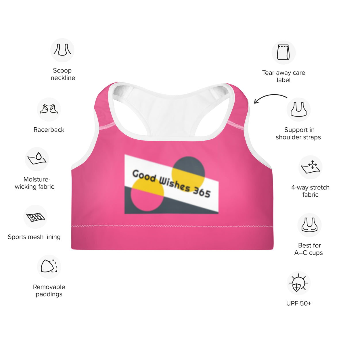 All-Over Print Padded Sports Bra