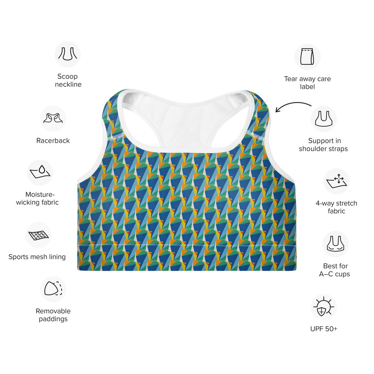 All-Over Print Padded Sports Bra
