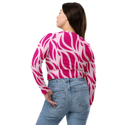 Recycled long-sleeve crop top