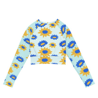 Recycled long-sleeve crop top