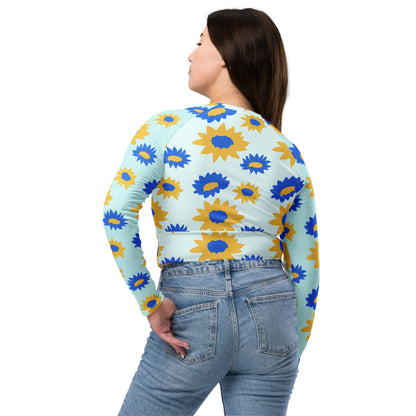 Recycled long-sleeve crop top