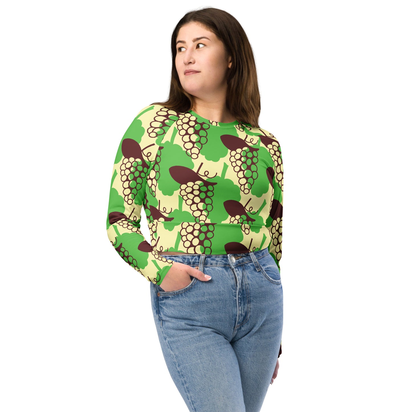Recycled long-sleeve crop top