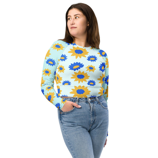Recycled long-sleeve crop top