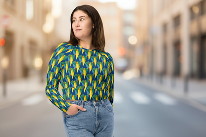 Recycled long-sleeve crop top | All-Over Print